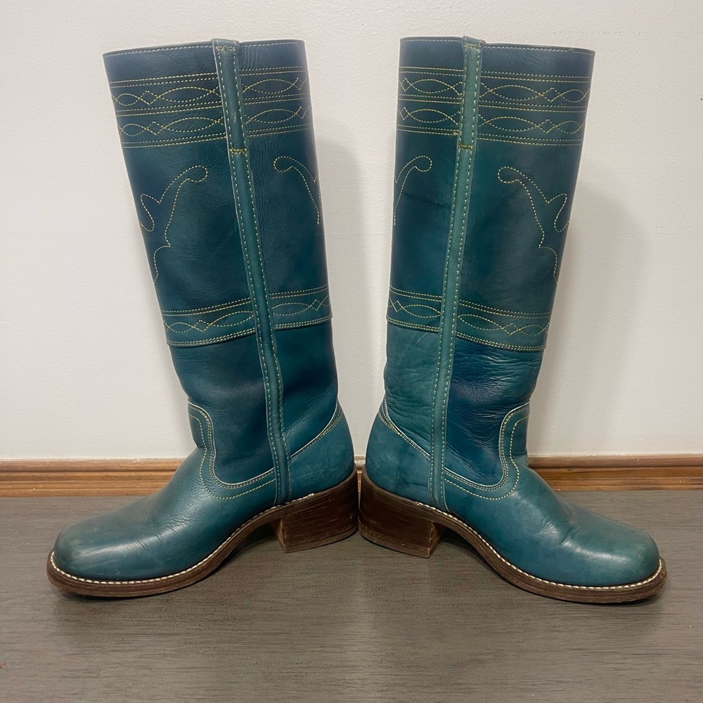 Rarest Vintage Frye Blue Campus Boots